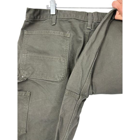 Carhartt Carpenter Pants Duck Canvas Dungaree Fit Mens 38 x 32 Green Workwear - Picture 4 of 9